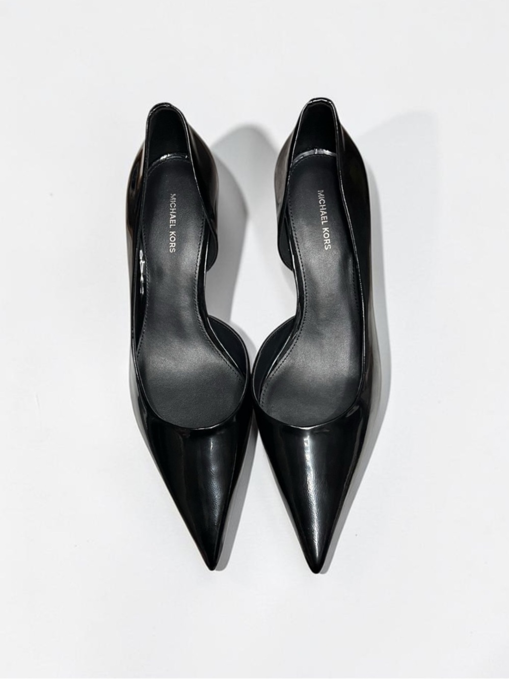 🌻NEW w/box Michael Kors Elyse Kitten Pumps Pointed Toe Leather D'Orsay Size 7.5